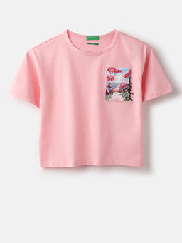 United Colors of Benetton - Boxy Fit Round Neck Printed T-Shirt