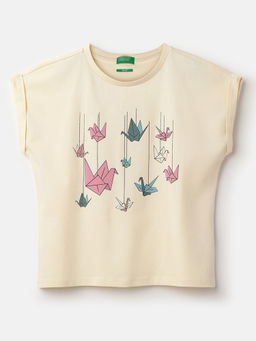 United Colors of Benetton - Boxy Fit Round Neck Printed T-Shirt