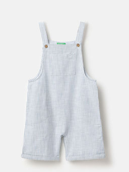 United Colors of Benetton - Regular Fit Sleeveless Striped Dungaree