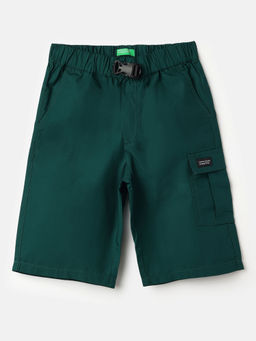 United Colors of Benetton - Green Solid Regular Fit Shorts