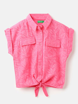 United Colors of Benetton - Pink Collar Neck Textured Shirt