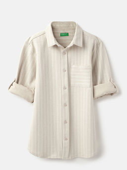United Colors of Benetton - Regular Fit Collar Neck Striped Shirt