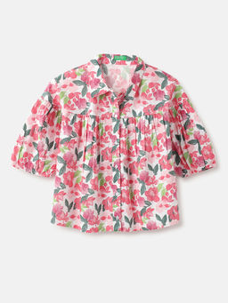United Colors of Benetton - Relaxed Fit Collar Neck Floral Print Shirt