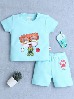 Bumzee - Mint Green Baby Boys Half Sleeves T-Shirt & Shorts