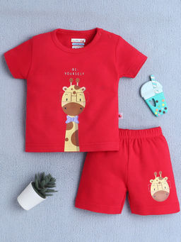 Bumzee - Red Baby Boys Half Sleeves T-Shirt & Shorts