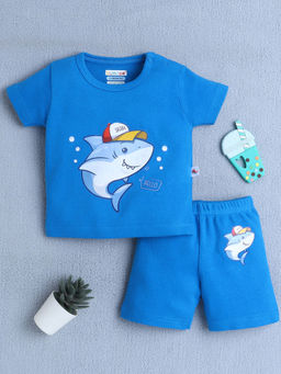 Bumzee - Royal Blue Baby Boys Half Sleeves T-Shirt & Shorts