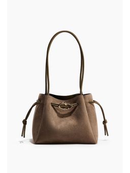 H&M - Women Beige Drawstring-detail shoulder bag