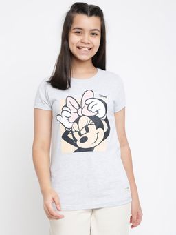 Lil Tomatoes - Girls Printed Disney Cotton Top Grey