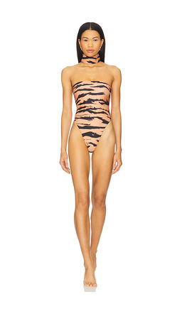 ADRIANA DEGREAS - X Sabine Getty High Leg Strapless One Piece Swimsuit