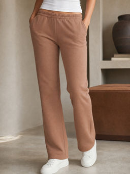 Nobero - Brown Women Pure Cotton Solid Pant