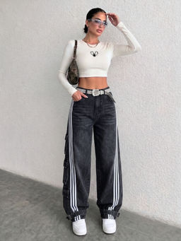 Magre - Black Denim Cargo Jeans