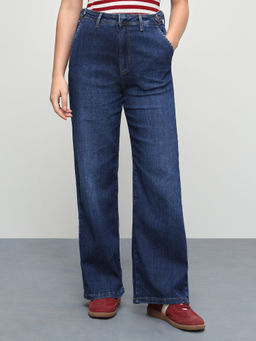 U.S. POLO ASSN. - Blue Women High Rise Wide Leg Fit Jeans