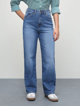 U.S. POLO ASSN. - Blue Women High Rise Straight Fit Jeans