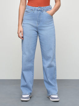 U.S. POLO ASSN. - Blue Women High Rise Straight Fit Jeans