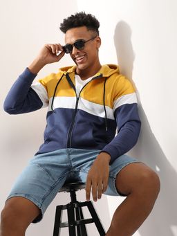 Campus Sutra - Men'S Multicolour Zip Front Hoodie With Insert Pocket