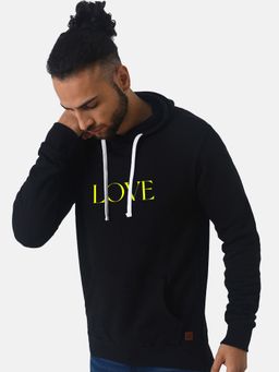 Campus Sutra - Men'S Jet Black Fire Rose Hoodie