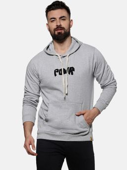 Campus Sutra - Men'S Grey Contrast Power Hoodie