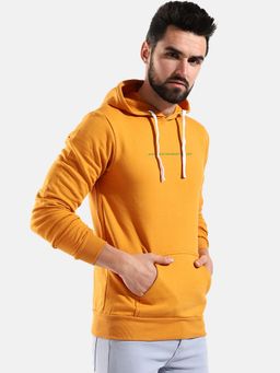 Campus Sutra - Men'S Mustard Yellow Smell The Flower Hoodie
