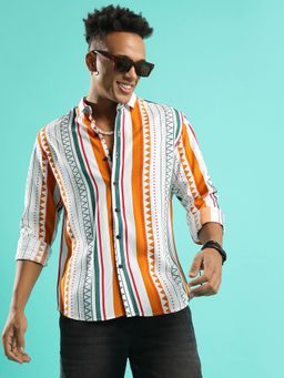 Campus Sutra - Men'S Multicolour Geometrical Print Shirt