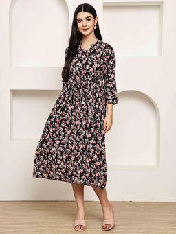 Rajnandini - Women Black Cotton Dress