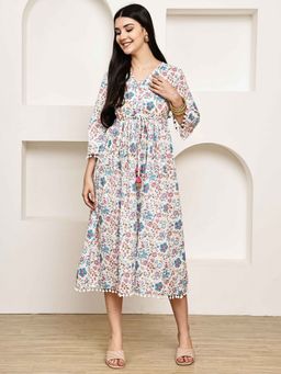 Rajnandini - Women White Cotton Dress