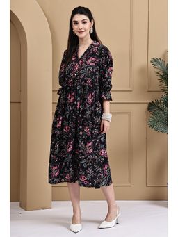 Rajnandini - Women Black Cotton Dress