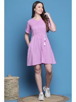 Rajnandini - Women Purple Cotton Dress