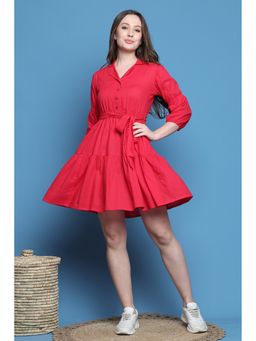 Rajnandini - Women Pink Cotton Dress