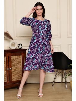 Rajnandini - Women Purple Cotton Knee Length Dress