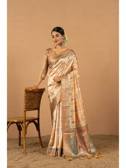 Sedora Couture - Women Jacquard Woven Saree with Unstitched Blouse