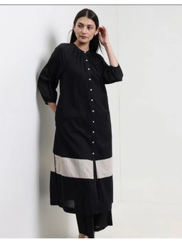 SUTRA CLOTHING - Women Black Colorblock Kurta with Pant