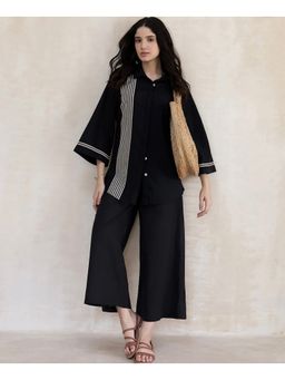 SUTRA CLOTHING - Women Black Stripes Co-Ord Set