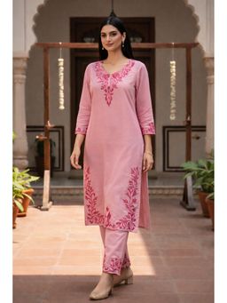 SUTRA CLOTHING - Women Pink Embroidered Co-Ord Set