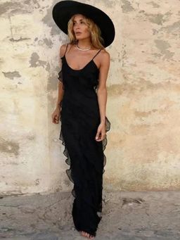 Trenbee - Black Sleeveless Maxi Dress