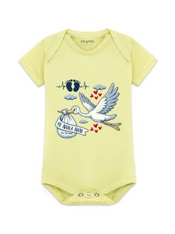 Arvesa - Yellow I Nana Nani See You Soon Printed Bodysuit (0-3 Months)