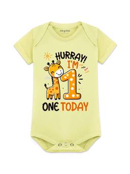Arvesa - Yellow 1 Month Printed Bodysuit (0-3 Months)