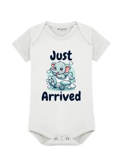 Arvesa - White Just Arrived Printed Bodysuit (0-3 Months)