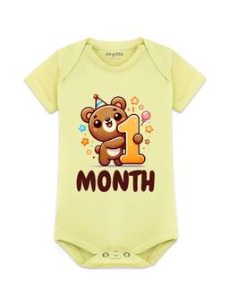 Arvesa - Yellow 1 Month Printed Bodysuit (0-3 Months)