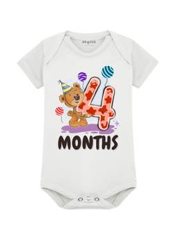 Arvesa - White 4 Month Printed Bodysuit (3-6 Months)
