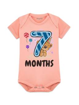 Arvesa - Peach 7 Month Printed Bodysuit (6-9 Months)