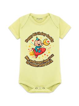 Arvesa - Yellow Happy Birthday Daddy Printed Bodysuit