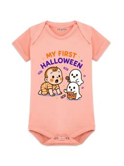 Arvesa - Peach My First Halloween Printed Bodysuit