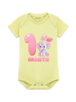 Arvesa - Yellow 1 Month Printed Bodysuit (0-3 Months)