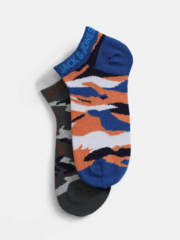 Jack & Jones - Men Multi-Color Ankle Length Socks (Pack of 2)