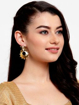 Anika's Creations - Traditional Partywear Golden Chandbali Earrings
