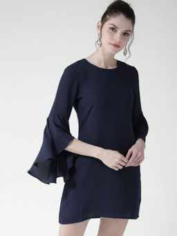Twenty Dresses by Nykaa Fashion - Navy Blue Bell Sleeve Dress