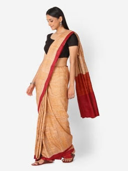 Fabindia - Silk Tussar Block Print Sari