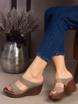 Carlton London - Women Embellished Slip On Wedges Copper