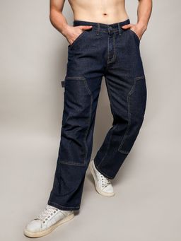 Campus Sutra - Mens Paneled Patch Pocket Denim Jeans