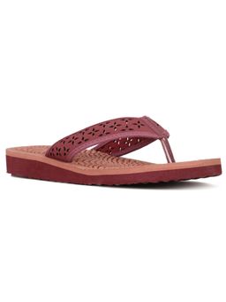 Bata - Women Slip-On Flip Flops Maroon